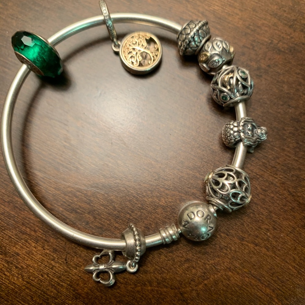 Pandora bangle with 8 charms